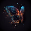 Glowing butterfly with particles image Generative AI