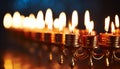 Glowing candle ignites harmony, love, and spirituality in darkness generated by AI Royalty Free Stock Photo