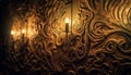 Glowing candle illuminates ancient ornate sculpture praying generated by AI