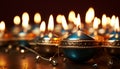 Glowing candle illuminates the dark winter night, symbolizing spirituality generated by AI