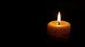 Single Burning Candle in Darkness Royalty Free Stock Photo