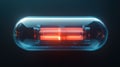 Glowing Capsule Containing Internal Orange Light Source