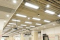 Modern building corridor ceiling lamp panel light Royalty Free Stock Photo