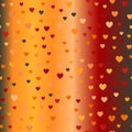 Glowing chaotic heart pattern. Seamless vector background Royalty Free Stock Photo