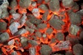 Glowing Charcoal Briquettes Background Texture Royalty Free Stock Photo