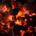 Glowing Charcoal Briquettes Background Texture Royalty Free Stock Photo