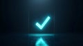 Glowing Checkmark on Dark Background