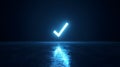 Glowing Checkmark on Dark Background