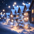 Glowing Christmas Lights in Snow christmas wallpaper Royalty Free Stock Photo