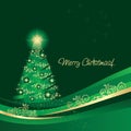 Glowing Christmas tree greeting card