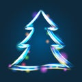 Glowing Christmas tree illustration