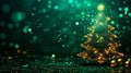 Glowing Christmas tree made of circuits on a digital background Royalty Free Stock Photo