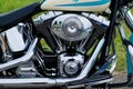 Glowing chrome motorcycle engine block