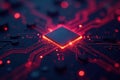 Glowing circuit board, abstract digital nodes , learning, texture