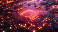 Glowing Circuit Board Technology Royalty Free Stock Photo