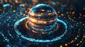 Glowing Circular Data Sphere in Layered Design Royalty Free Stock Photo