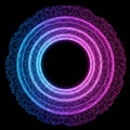 Glowing circular pattern of interconnected lines creating a dynamic, geometric design Royalty Free Stock Photo