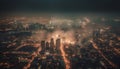 Glowing cityscape at dusk, a futuristic panorama generated by AI