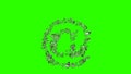 glowing clear brilliants at sign on green screen, isolated - object 3D illustration