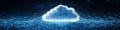Glowing Cloud Connected with Global Network, Abstract Technology Background of Cloud Computing Royalty Free Stock Photo