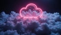 Glowing cloud in digital library dreamscape, fantasy concept Royalty Free Stock Photo