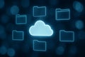 Cloud File Repository with Highlighted Folder Royalty Free Stock Photo