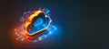 Glowing Cloud icon technology concept, exploded panel with cloud services and data protection, artificial intelligence information