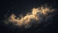 Glowing Clouds in a Starry Night Sky Royalty Free Stock Photo