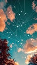 Glowing Clouds Weave a Tapestry of Code in a Tranquil Sky at Dusk