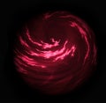 Glowing Cloudy Swirling Red Planet Orb