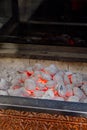 Hot coals in the grill Royalty Free Stock Photo