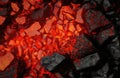 Glowing Coals Radiating Red And Orange Hues Realistic. Generative AI Royalty Free Stock Photo