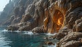 Glowing Coastal Cave Royalty Free Stock Photo