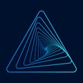 Glowing colored triangles technology. Twisted spiral.Vector technology logo element. EPS10 Royalty Free Stock Photo