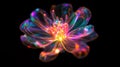 Glowing Colorful Abstract Flower Digital Art Royalty Free Stock Photo