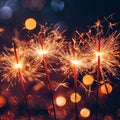 Glowing colorful fireworks illuminate the night sky with vibrant brilliance Royalty Free Stock Photo