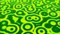 Glowing colorful green intersected circles creating a transforming a transforming and changing field. Design. Stains Royalty Free Stock Photo