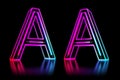Glowing Colorful Neon Alphabet. 3d rendering illustration.