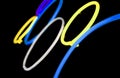Glowing Colorful Neon Circles On Black Royalty Free Stock Photo