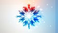 Glowing colorful snowflake snow star pattern design on light blue background. Winter decoration concept Royalty Free Stock Photo