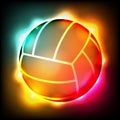 Glowing Colorful Volleyball Illustration