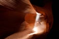 Glowing colors of Upper Antelope Canyon, the famous slot canyon in Navajo reservation near Page, Arizona, Royalty Free Stock Photo