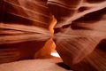 Glowing colors of Upper Antelope Canyon, the famous slot canyon in Navajo reservation near Page, Arizona, Royalty Free Stock Photo