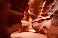 Glowing colors of Upper Antelope Canyon, the famous slot canyon in Navajo reservation near Page, Arizona, Royalty Free Stock Photo