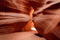 Glowing colors of Upper Antelope Canyon, the famous slot canyon in Navajo reservation near Page, Arizona, Royalty Free Stock Photo