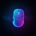 A glowing computer mouse with a smooth, rounded design in Royalty Free Stock Photo