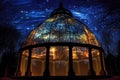 glowing constellations projected on a dome