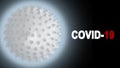 Glowing Covid-19 Coronavirus Cell Against Black Background