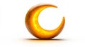 Glowing Crescent Moon Shaped Object with a Warm Light Inside Royalty Free Stock Photo
