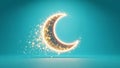 Glowing Crescent Moon with Stars Royalty Free Stock Photo